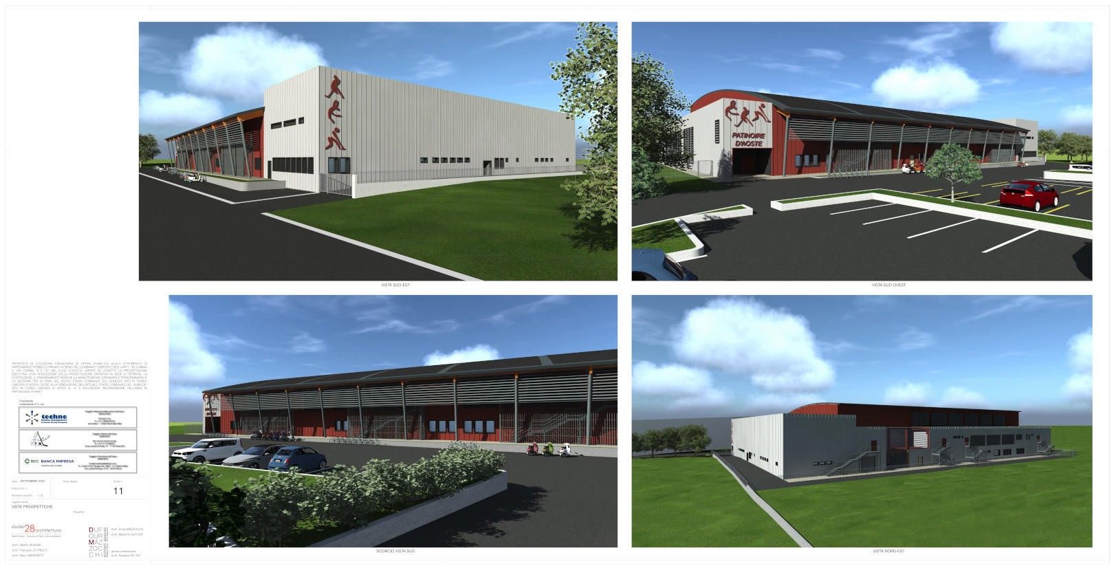 La prospettiva del nuovo stadio del ghiaccio di Aosta