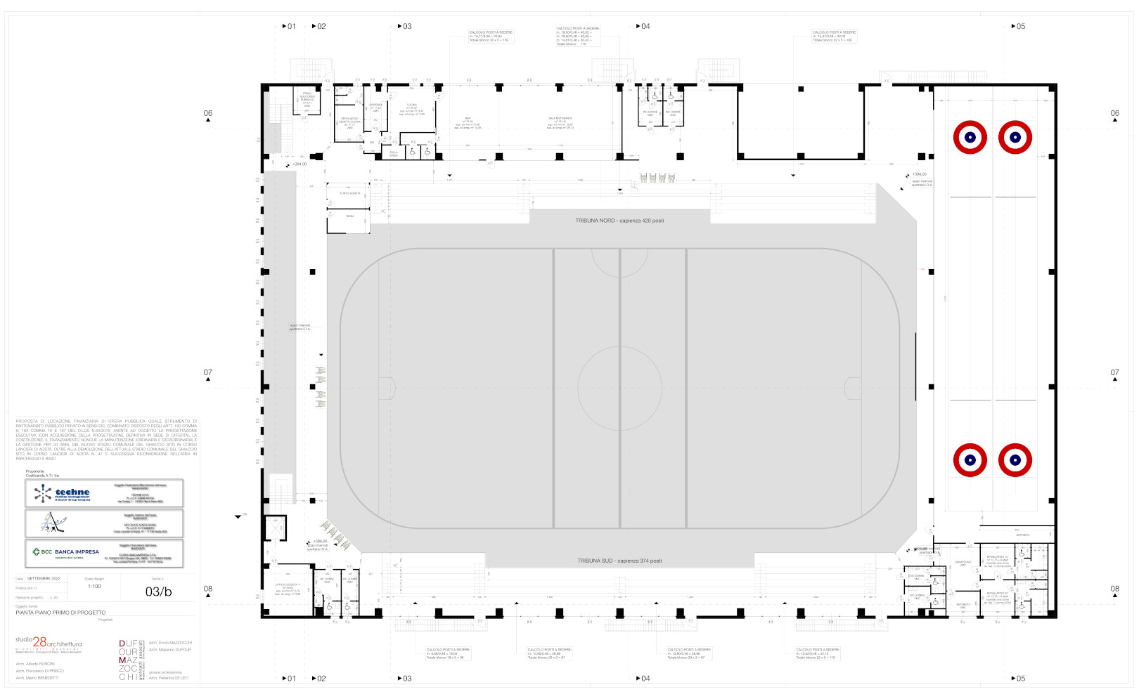 Il primo piano del nuovo stadio del ghiaccio di Aosta